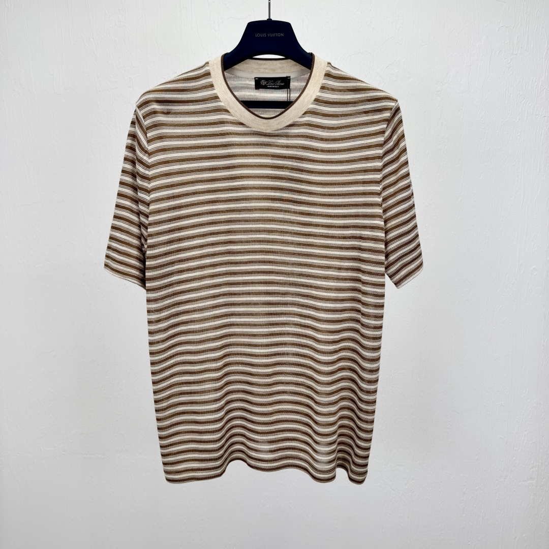 Loro Piana Striped Jersey Knit Short Sleeve Crew Neck T-Shirt 1 cmp i1748587808344 2430 0 0