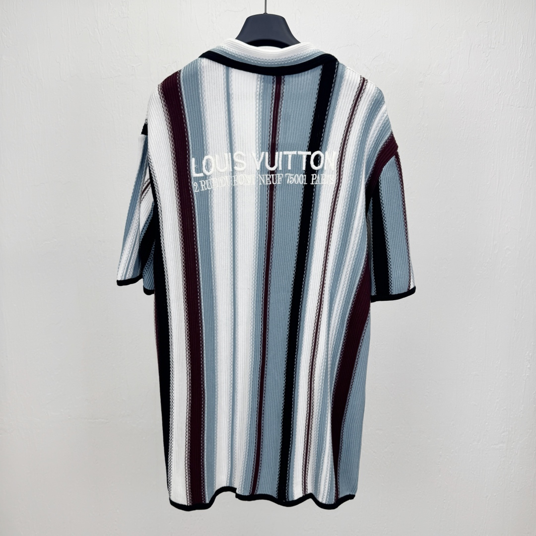 Louis Vuitton Striped Jersey Knit Shirt - Stylish and Comfortable (S-XL) 6 cmp i1748587815192 8402 0 4