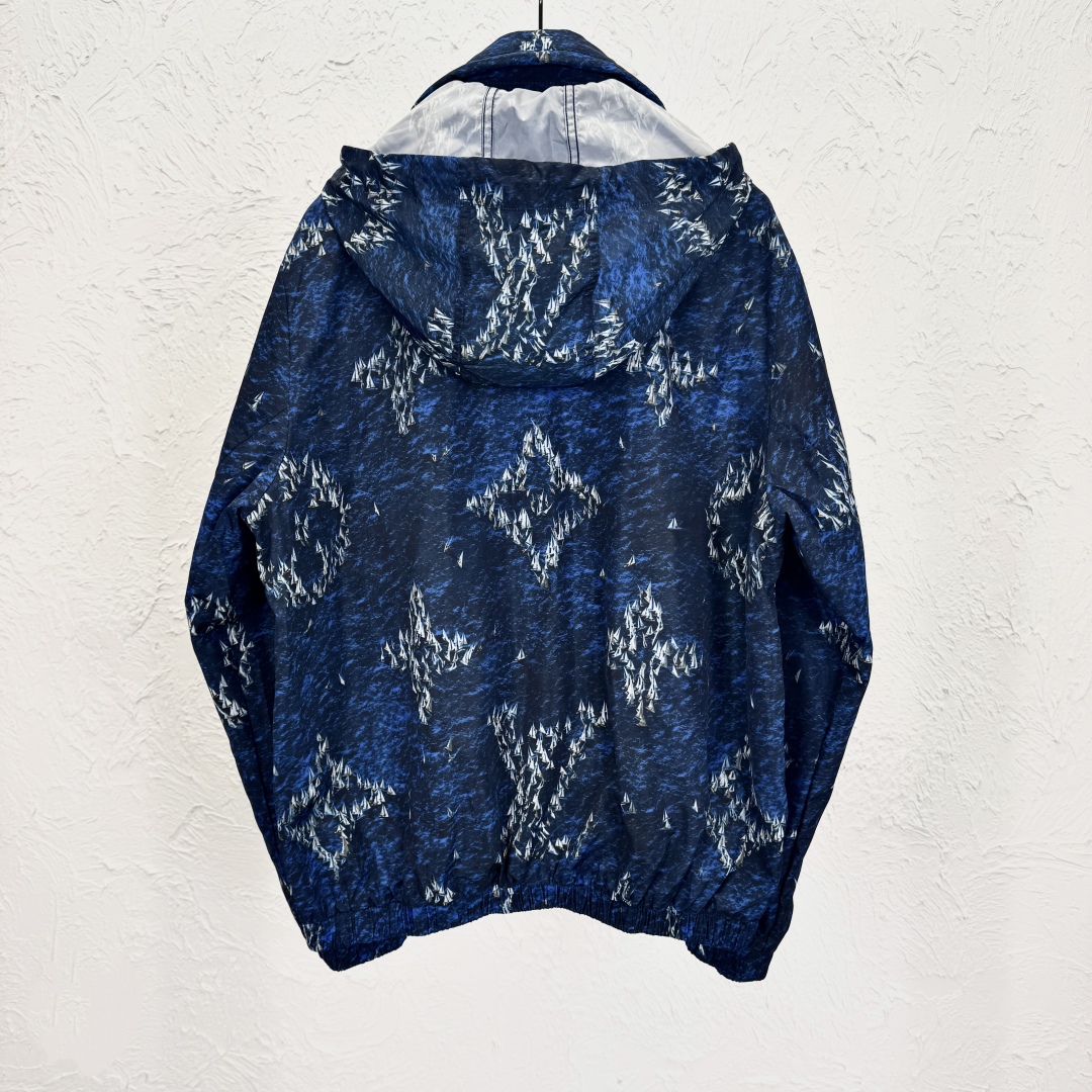 Louis Vuitton Monogram Printed Windbreaker Jacket with Hood - S to XL 6 cmp a1749105768223 0678