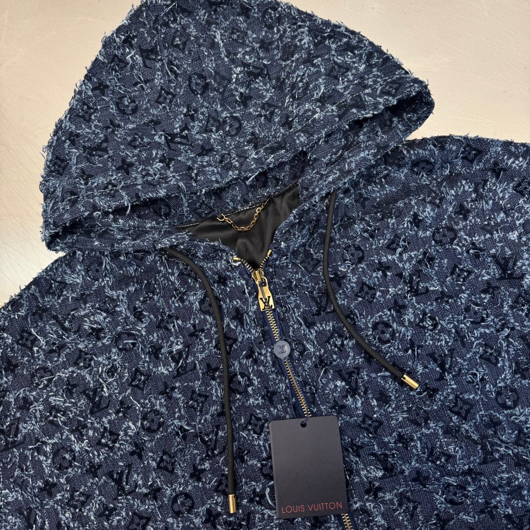 Louis Vuitton Monogram Denim Zip-Up Hoodie Jacket - Distressed Denim 6 cmp a1750229288308 6114