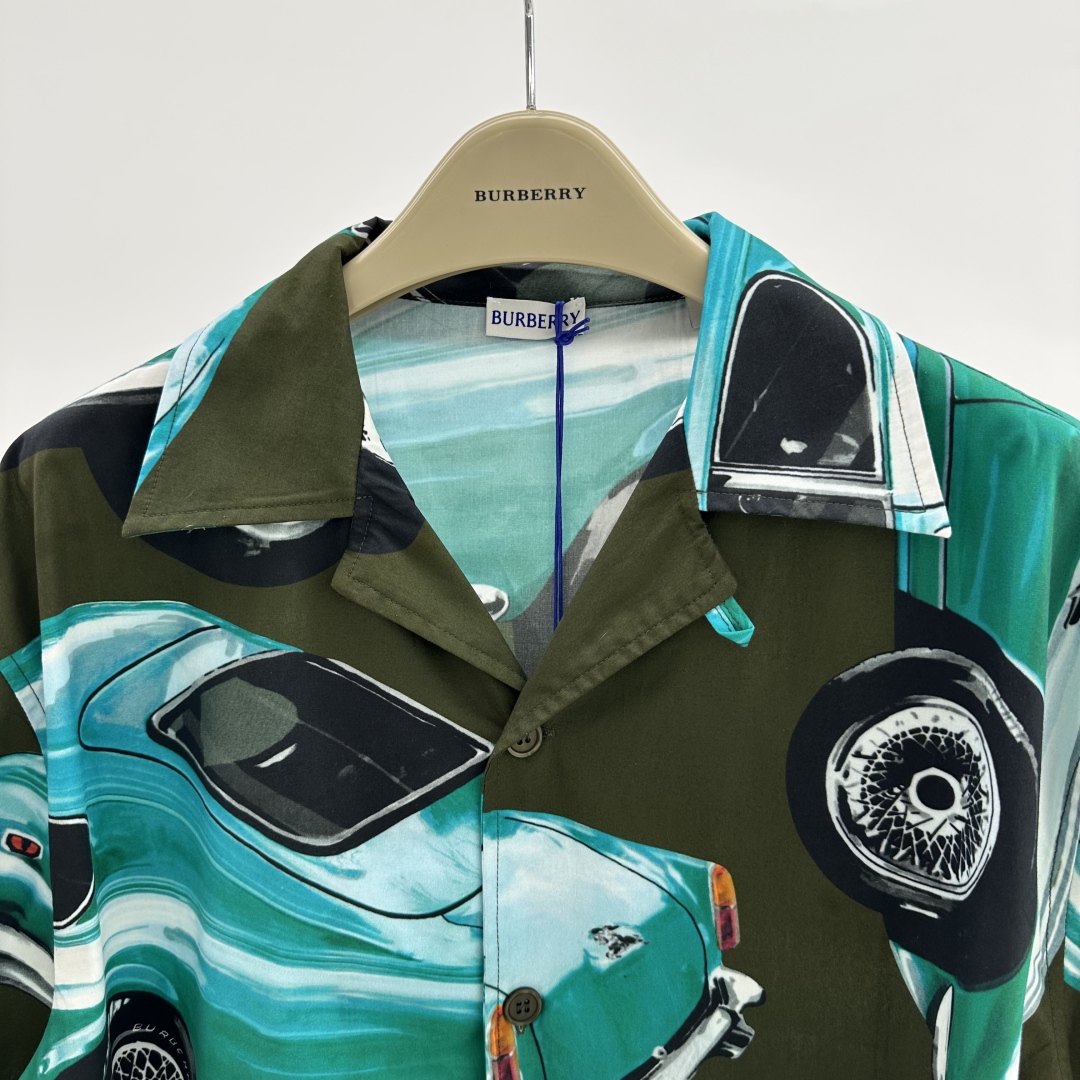 Burberry Car Print Short Sleeve Shirt - Classic Style, Modern Flair - S to XL 3 cmp a1751192334619 6616