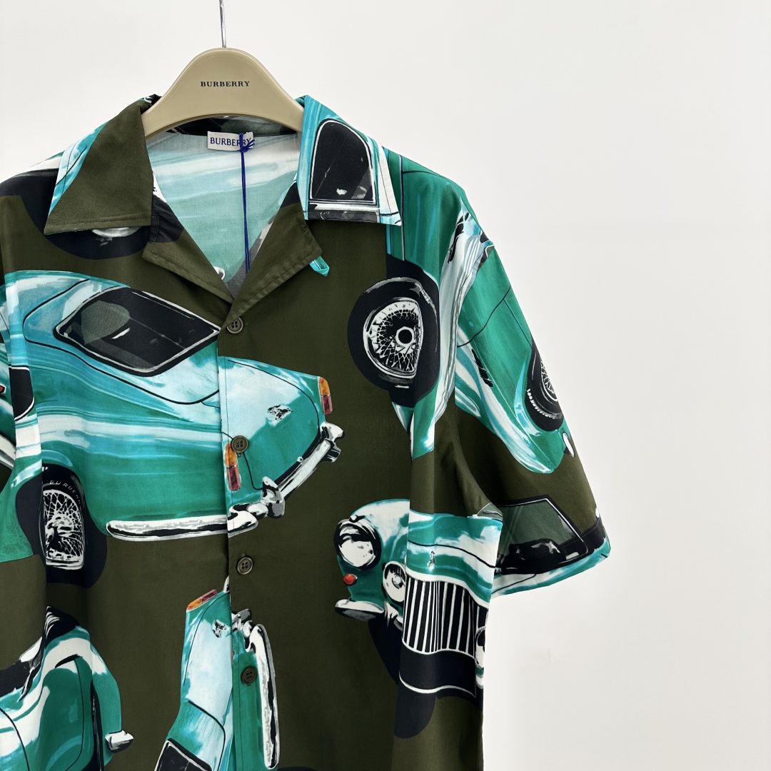Burberry Car Print Short Sleeve Shirt - Classic Style, Modern Flair - S to XL 4 cmp a1751192334626 5321