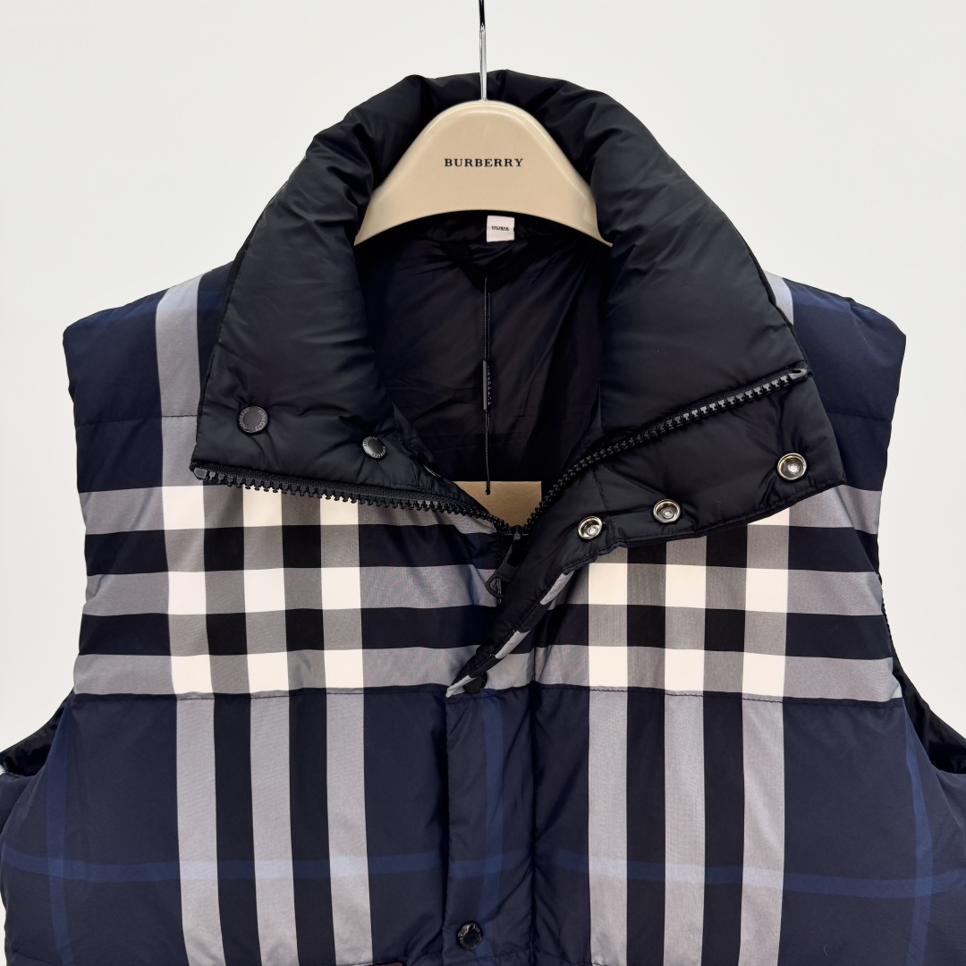 Burberry Blue Check Padded Down Vest Jacket, Lightweight and Warm, Sizes M-3XL 2 cmp a1752387577991 4574