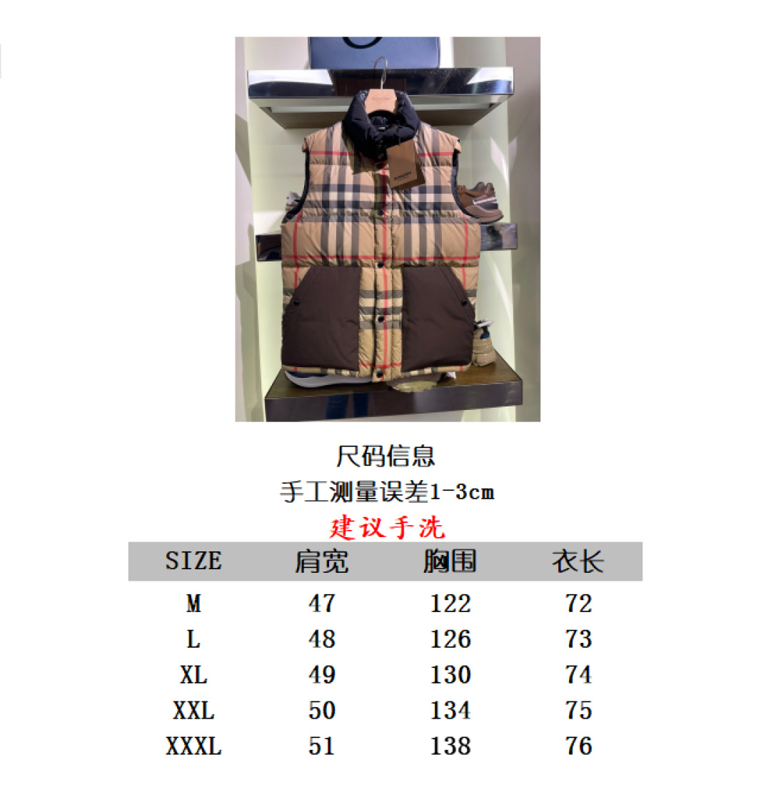 Burberry Check Padded Vest Jacket Men's Warm Winter Sleeveless Coat