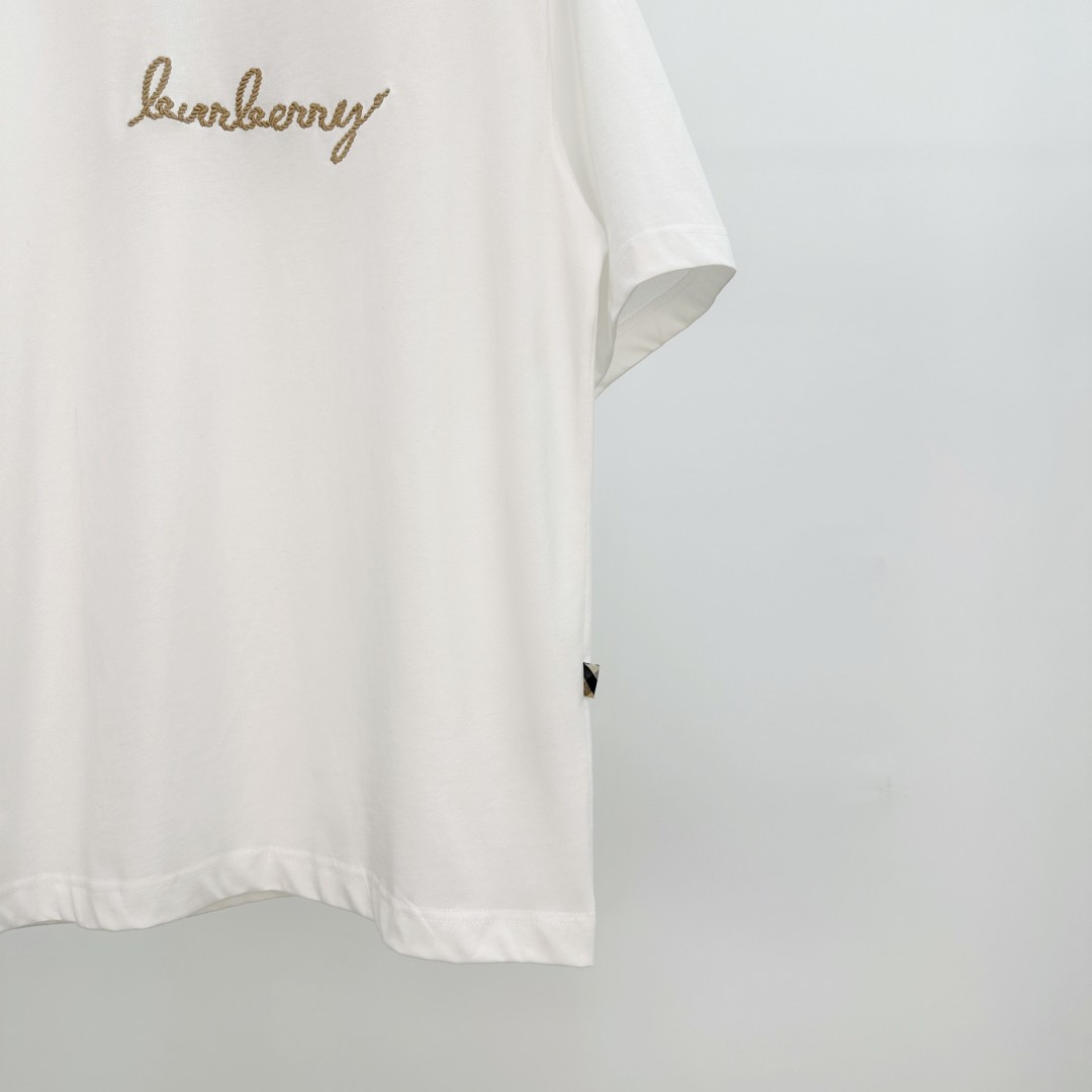 Burberry Embroidery Crew Neck T-Shirt Tops Tees, Available in XS-L 4 cmp a1752663996188 5738
