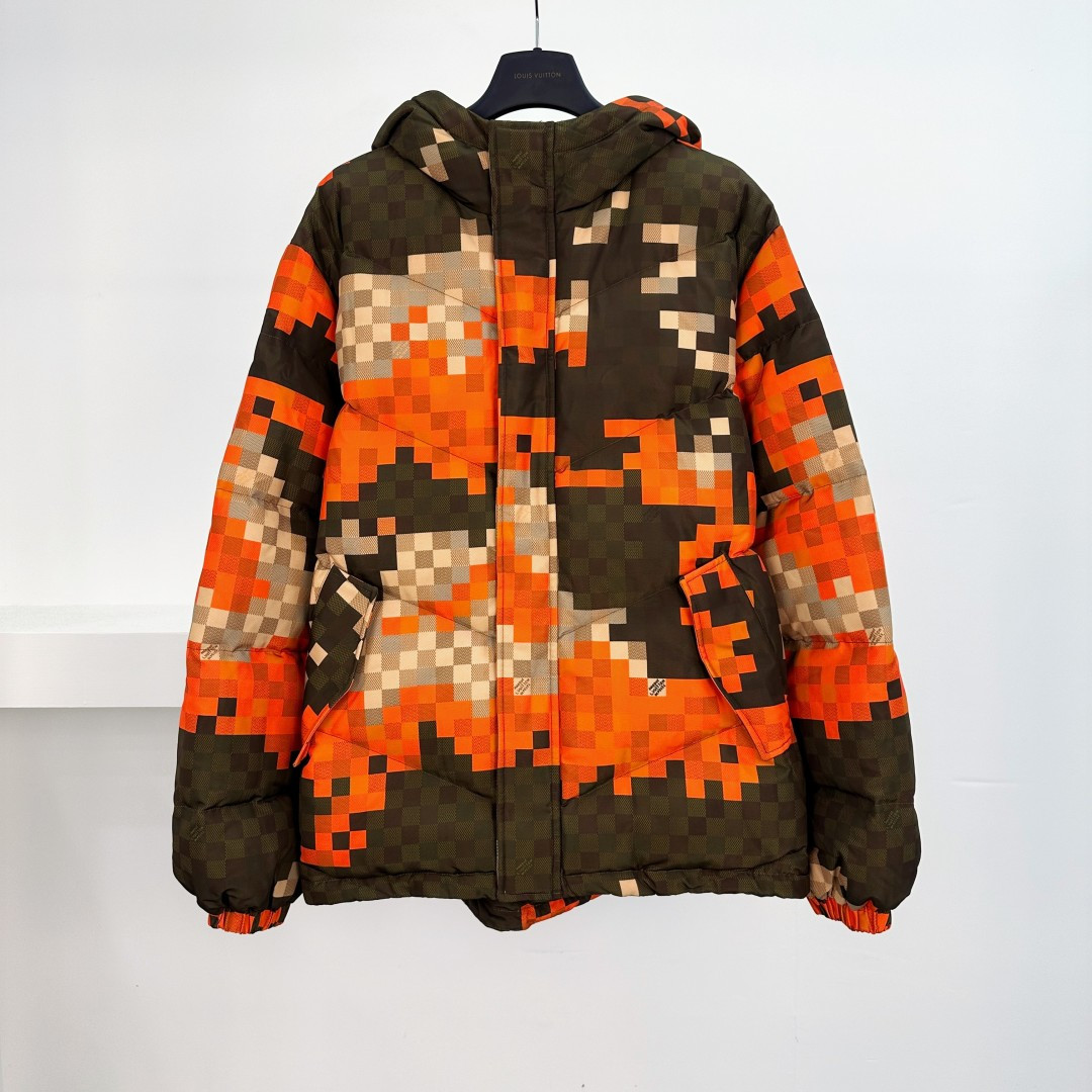 Louis Vuitton Men's Camouflage Mosaic Padded Down Jacket Coat