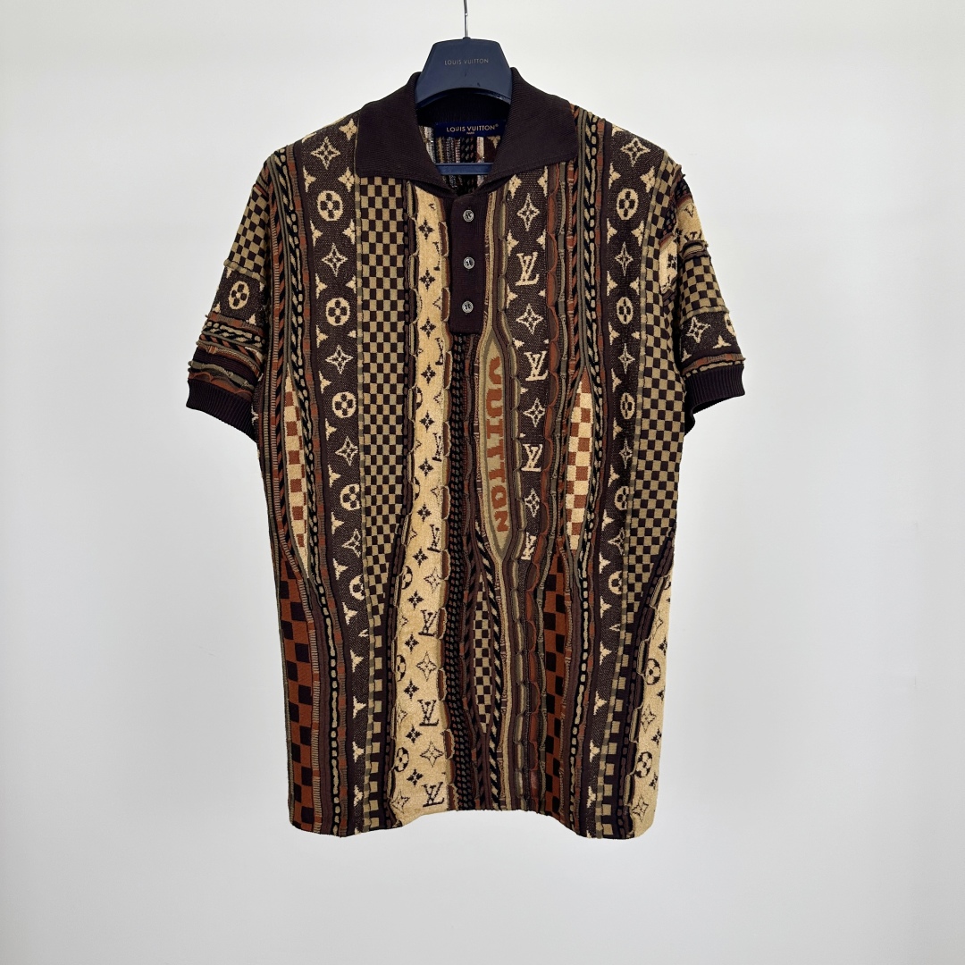Louis Vuitton Nigo Jersey Polo Shirt - Designer Knitwear with Intricate Patterns 2 cmp a1758354456578 8232
