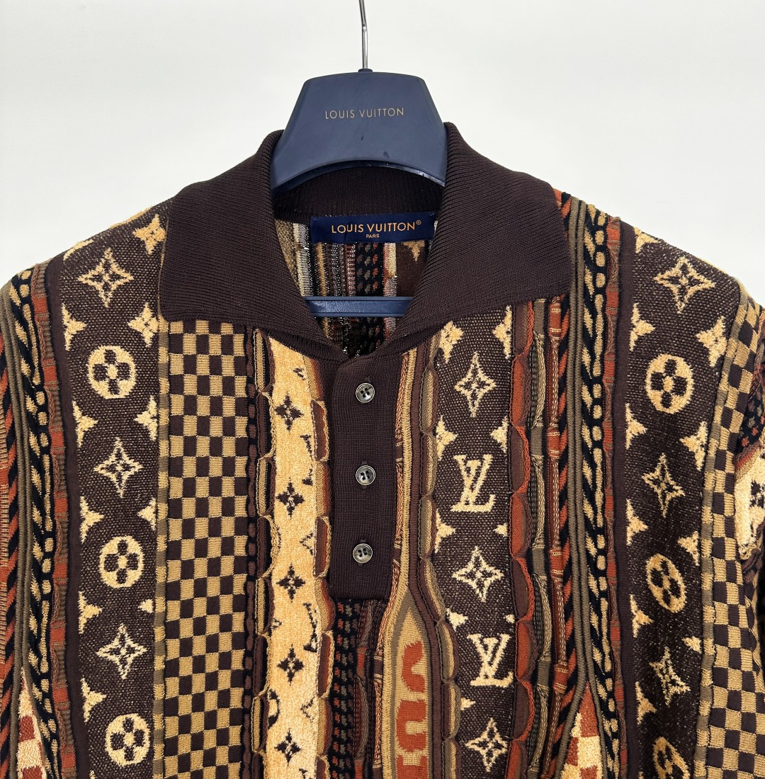Louis Vuitton Nigo Jersey Polo Shirt - Designer Knitwear with Intricate Patterns 3 cmp a1758354457271 0817