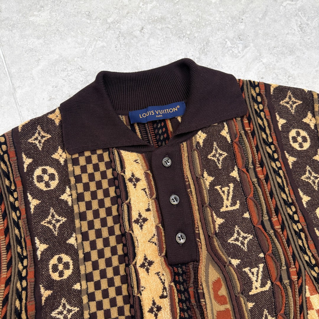 Louis Vuitton Nigo Jersey Polo Shirt - Designer Knitwear with Intricate Patterns 7 cmp a1758354468041 8688