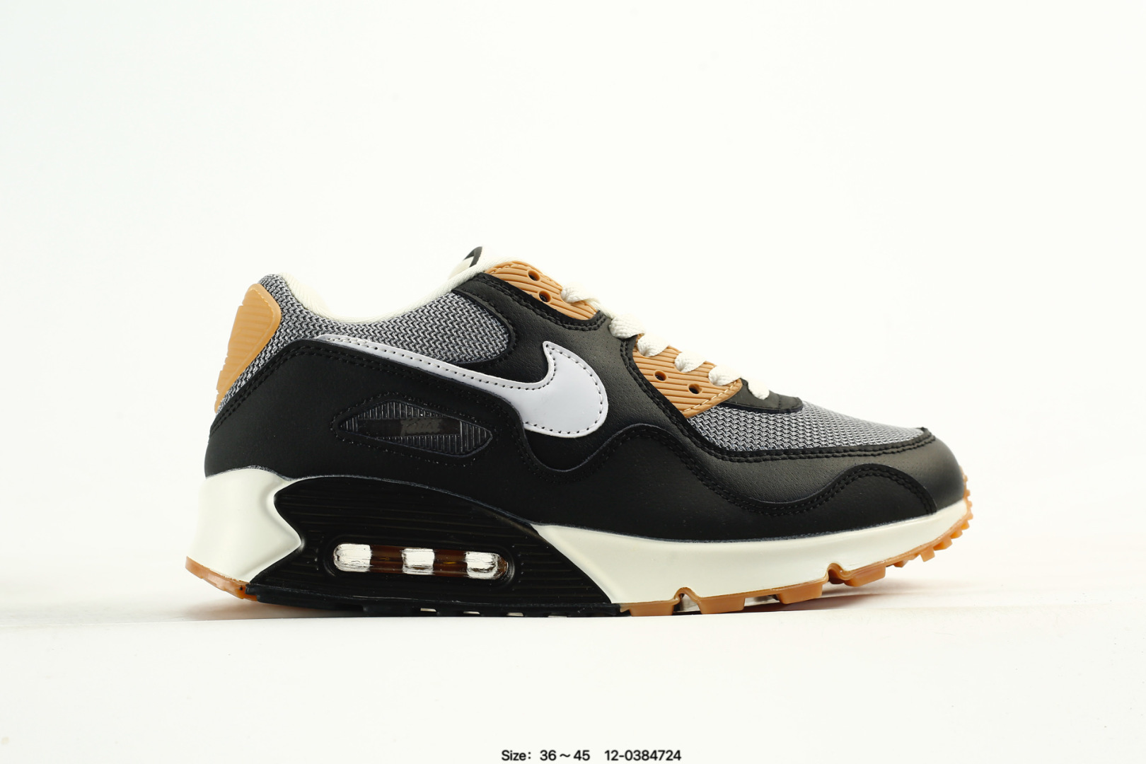NIke AirMax90运动小气垫.日常运动鞋融合经典设计线条和丰富材质,沿袭元年款经典元素,焕新演绎出众外观,整体视觉表现活力满载,上脚效果满分! 货号:DV3503-001 Size:如图所示 编码:12-0384724