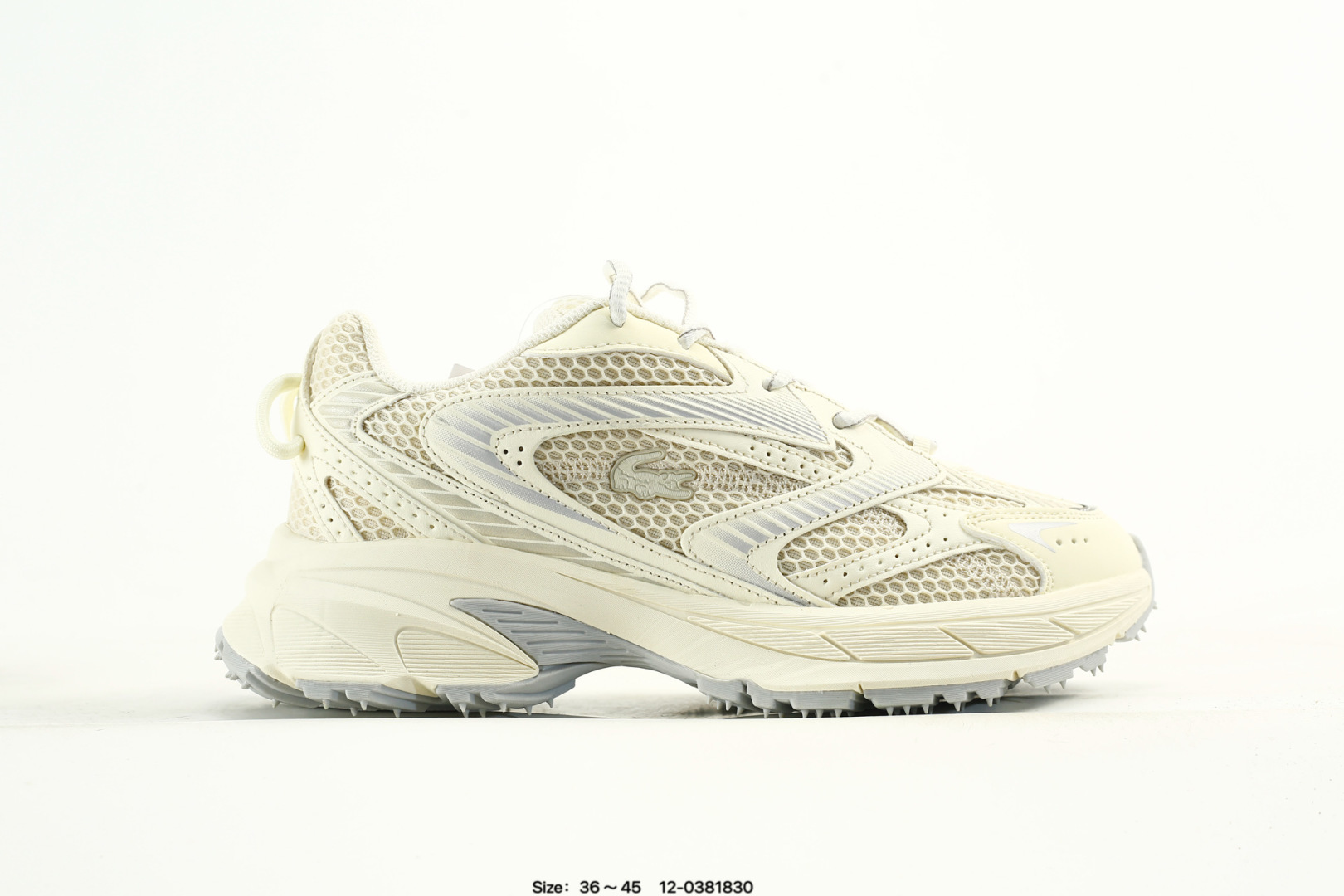 🈴💰180 公司级✅LACOSTE法国鳄鱼男鞋25秋季新款L003系列运动休闲鞋 系带设计，撞色鞋面 侧面饰有LACOSTE鳄鱼标识 舒适规则鞋底，饰有品牌字母标识 货号:749SMA000608C 尺码:如图 编码：12-0381830