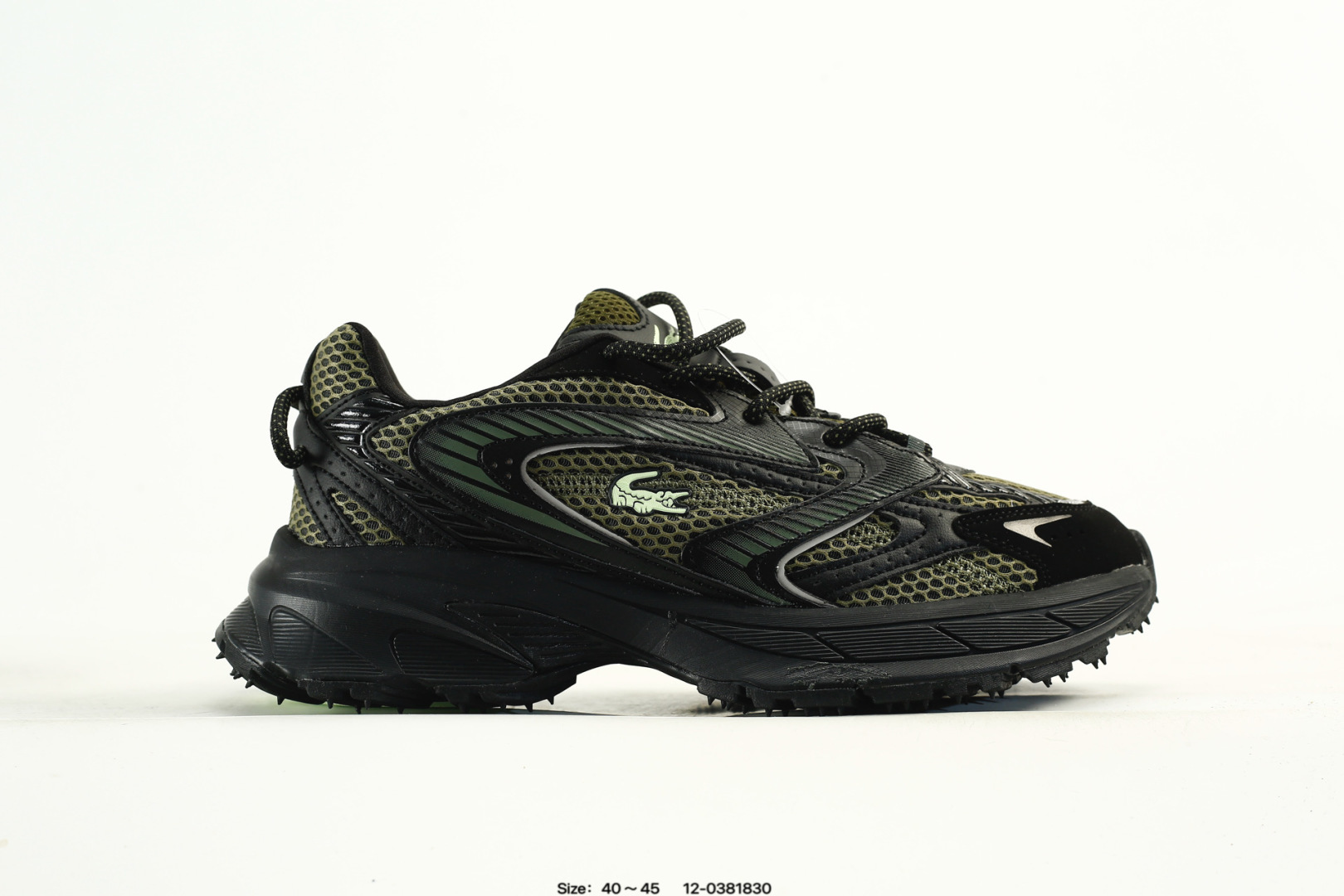 🈴💰180 公司级✅LACOSTE法国鳄鱼男鞋25秋季新款L003系列运动休闲鞋 系带设计，撞色鞋面 侧面饰有LACOSTE鳄鱼标识 舒适规则鞋底，饰有品牌字母标识 货号:749SMA000608C 尺码:如图 编码：12-0381830