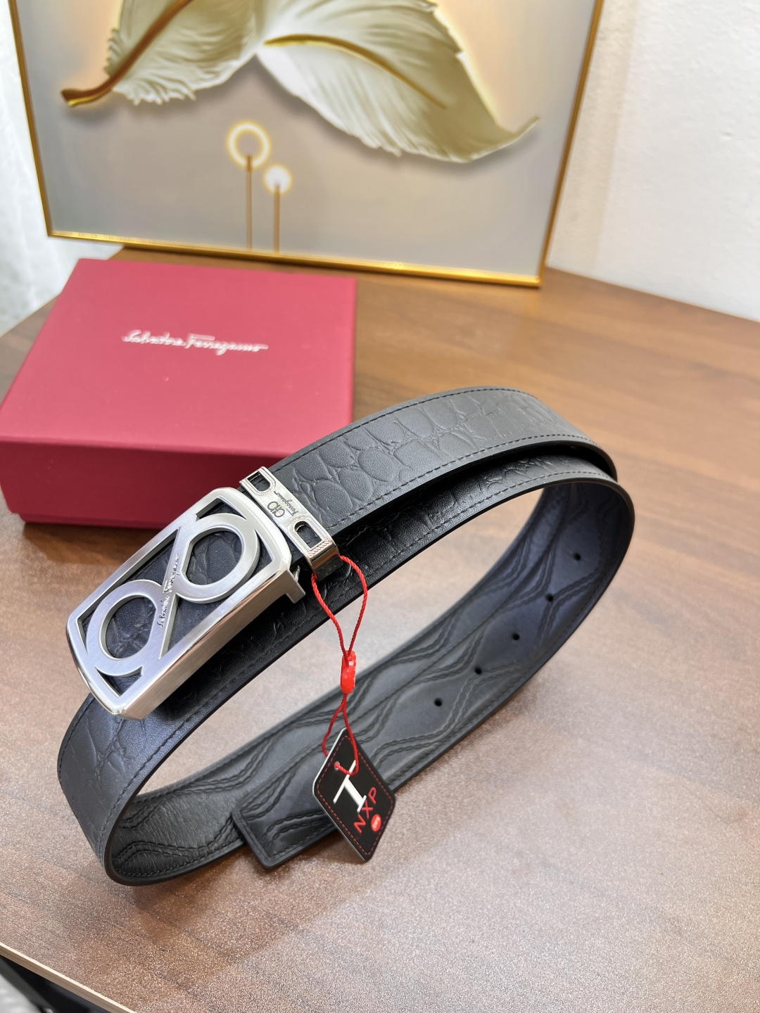 顶级皮带 新款8字正版五金 精工艺打磨 正版开模logo 钢印 新品爆款菲拉格慕 德国代工大厂制作.进口鳄鱼头层牛皮