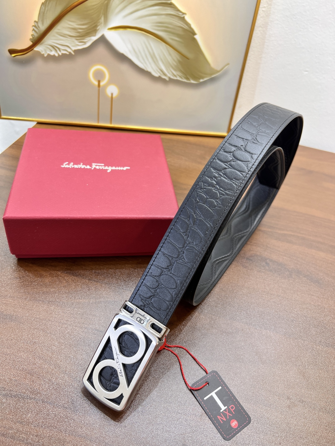 顶级皮带 新款8字正版五金 精工艺打磨 正版开模logo 钢印 新品爆款菲拉格慕 德国代工大厂制作.进口鳄鱼头层牛皮