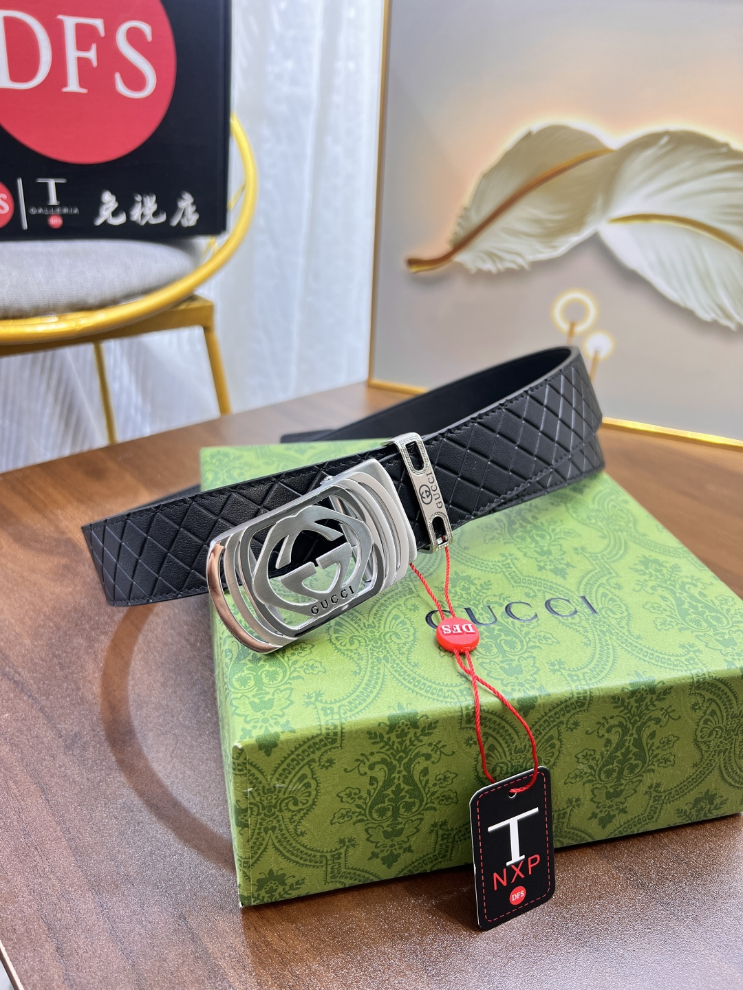 主推荐 实物拍摄 古奇GUCCi自动扣皮带压花头层牛皮