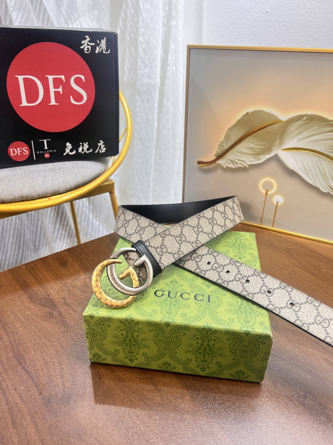 古奇Gucci男士皮带 ZP开模制作定制头层牛皮低 logo花纹腐蚀精钢五金 3.8cm