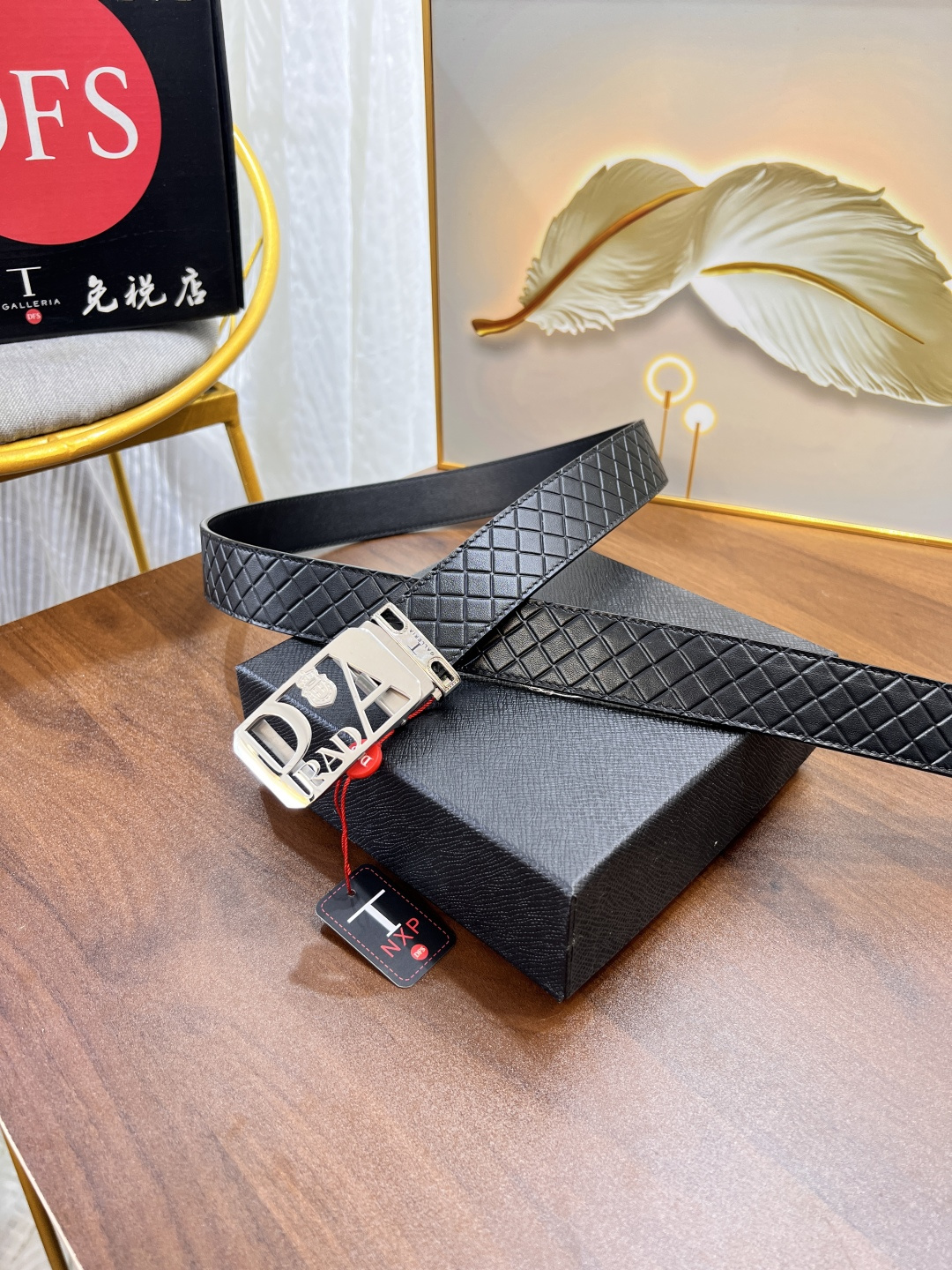 普拉达自动扣皮带 定制牛皮 精挑篮球纹头层进口皮配达