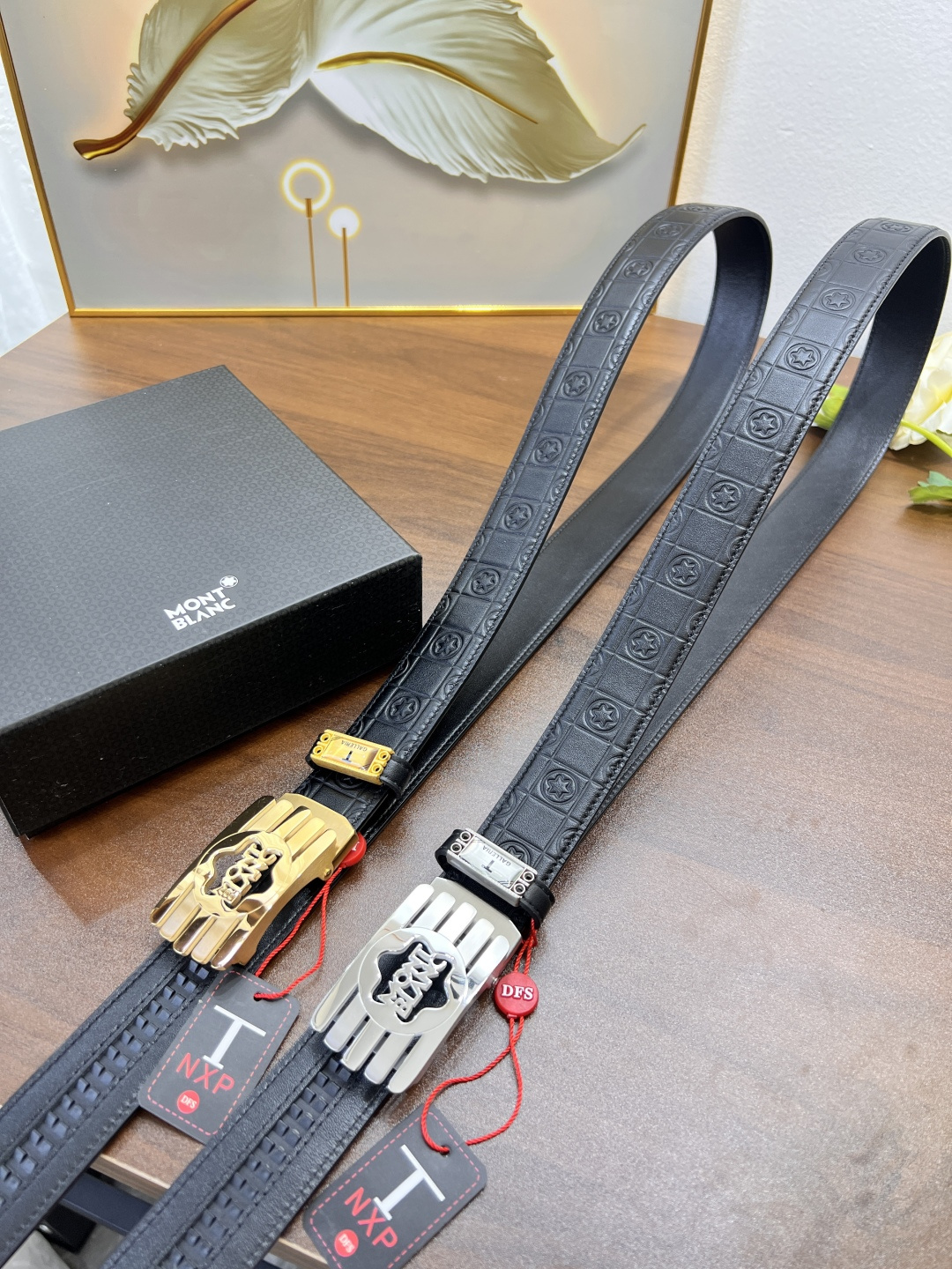 万宝龙 进口原厂压花纹纹原厂皮 法国进口皮低 皮带3.5cm