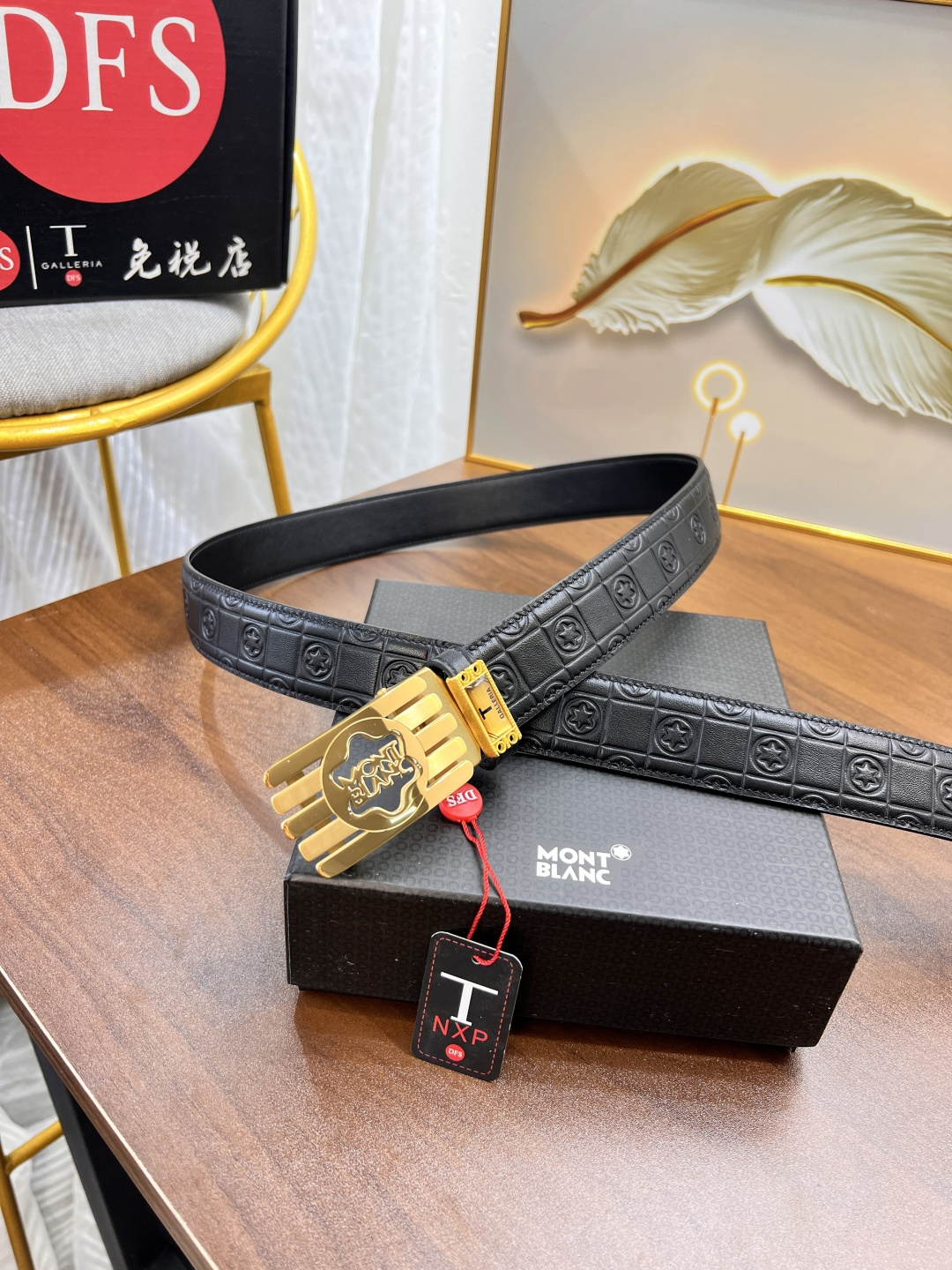 万宝龙 进口原厂压花纹纹原厂皮 法国进口皮低 皮带3.5cm