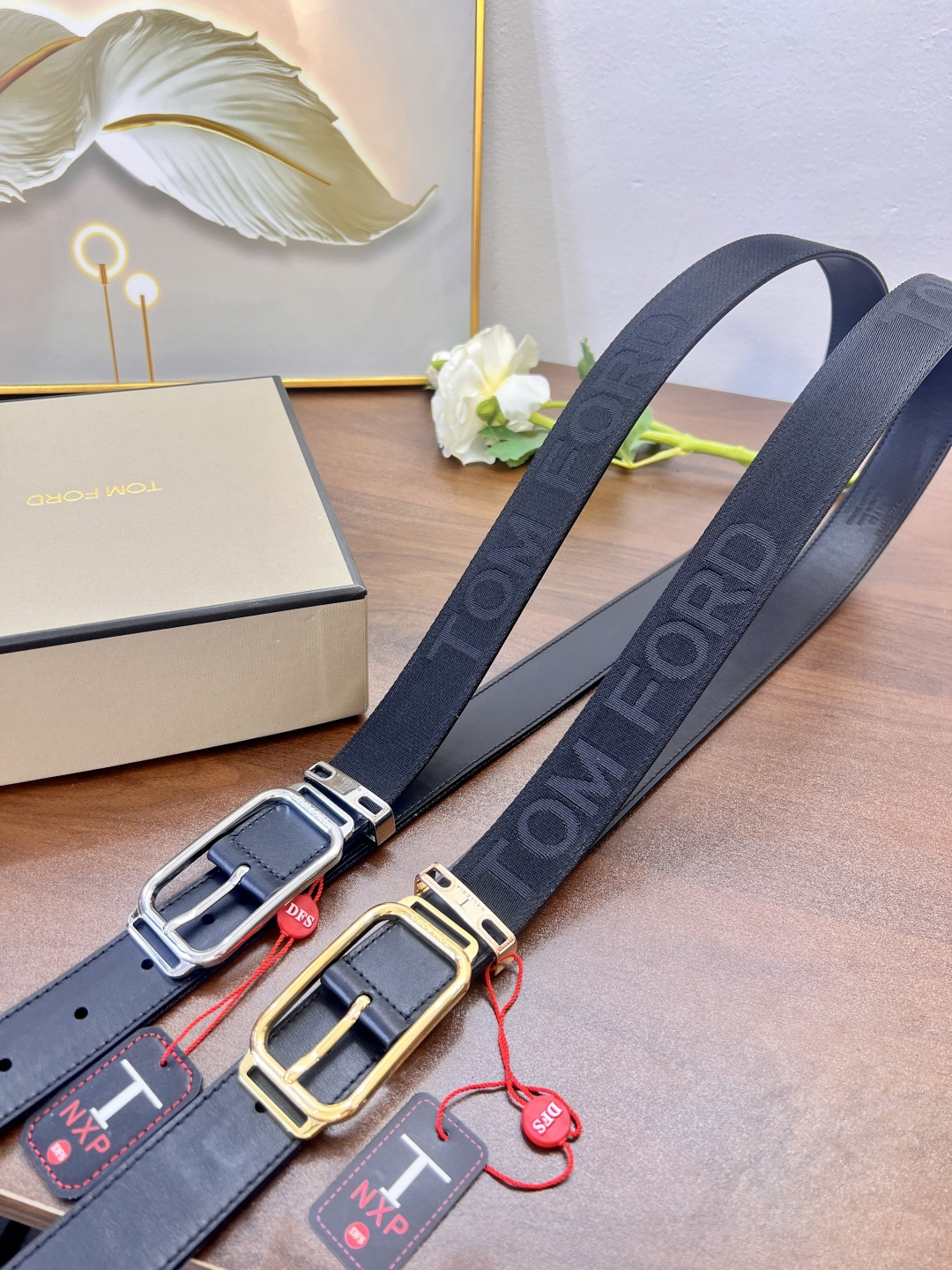 汤姆福特T精钢五金 针孔 法国进口小牛皮皮低 时尚走秀款 3.8cm