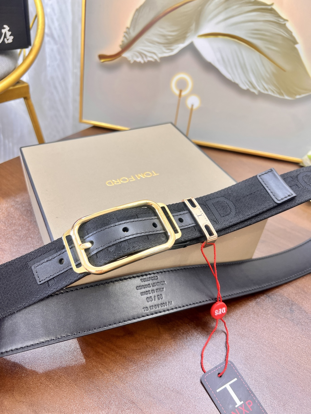 汤姆福特T精钢五金 针孔 法国进口小牛皮皮低 时尚走秀款 3.8cm