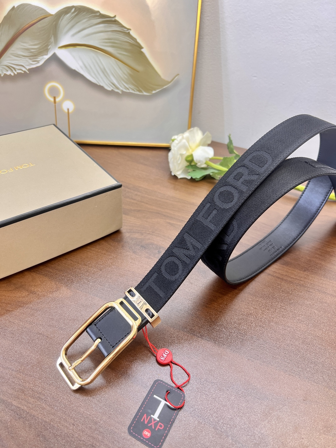 汤姆福特T精钢五金 针孔 法国进口小牛皮皮低 时尚走秀款 3.8cm