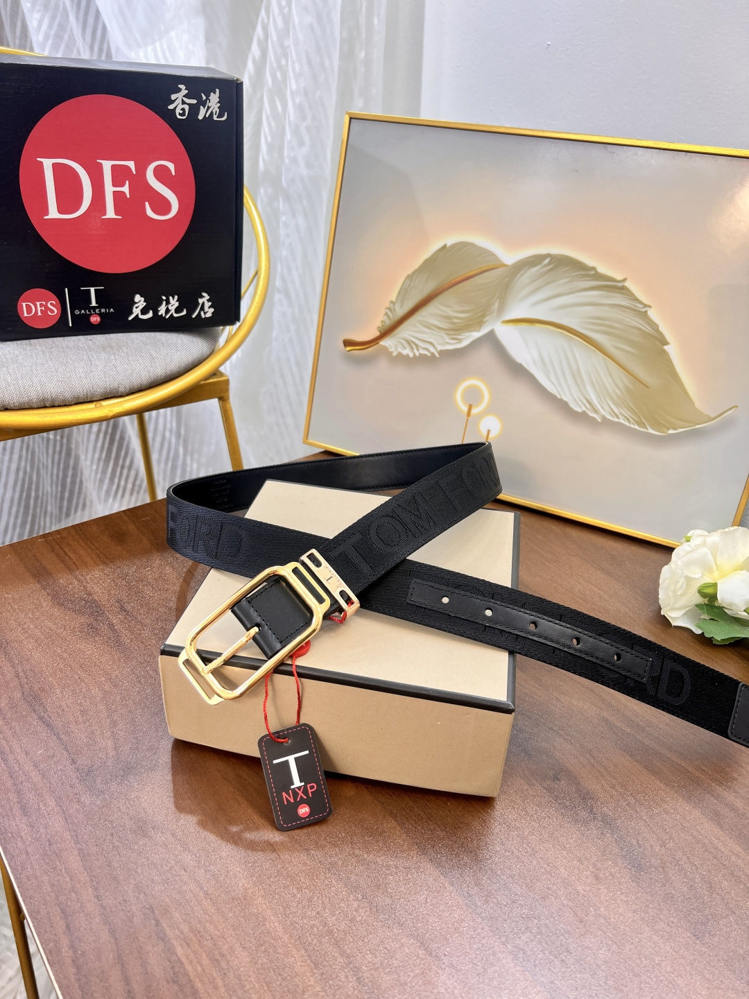 汤姆福特T精钢五金 针孔 法国进口小牛皮皮低 时尚走秀款 3.8cm