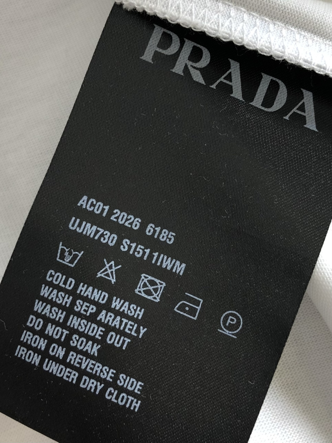 PRAD  2026SS早春新款手绘圆领T恤，定织定染天丝纯棉克重洗水面料，做工精细。男女同款宽松落肩版型，时尚大气。尺