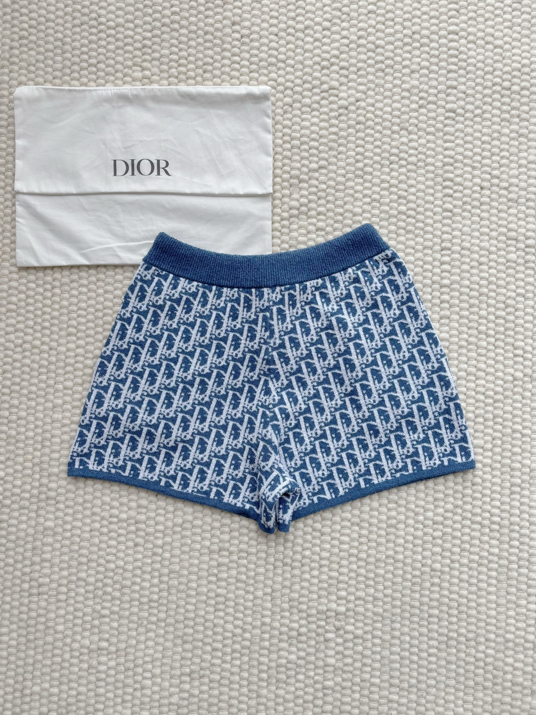 디올 오블리크 블루 코튼 블렌드 자카드 쇼츠 이미지 2