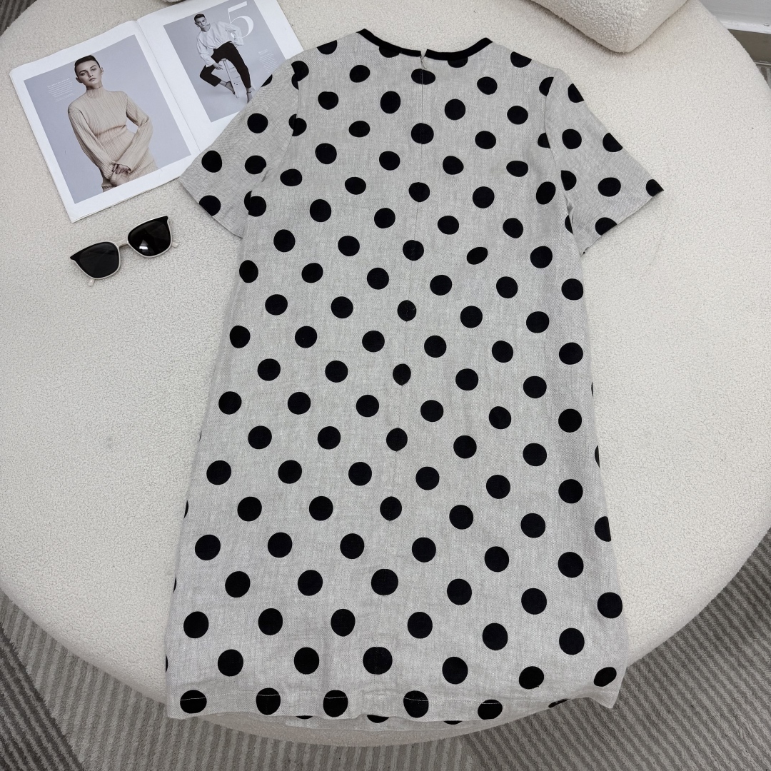 Bowknot Polka Dot Linen Dress - Vintage Chic, Slim Fit, Perfect for Daily Wear 8 cmp i1747668327081 2410 0 6