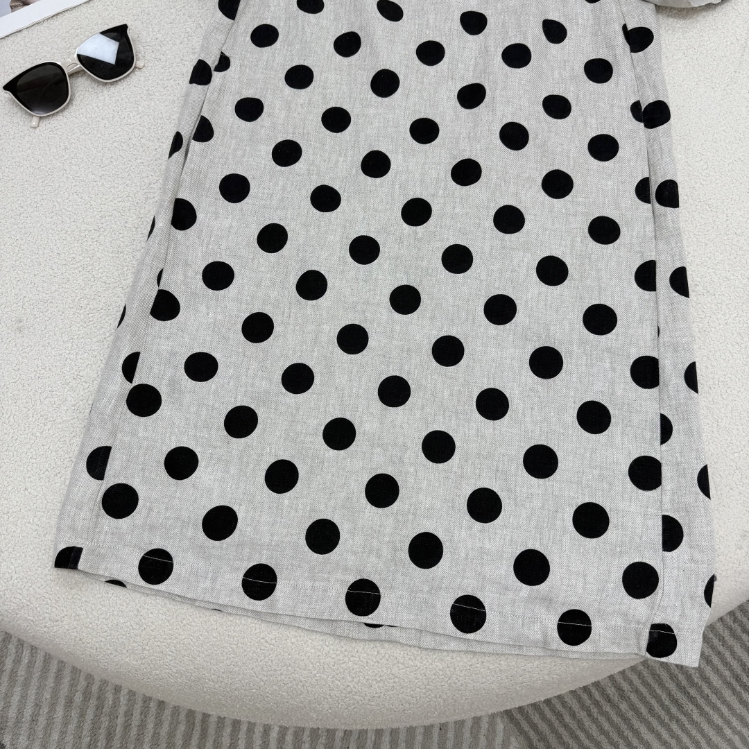 Bowknot Polka Dot Linen Dress - Vintage Chic, Slim Fit, Perfect for Daily Wear 6 cmp i1747668327112 8372 0 4