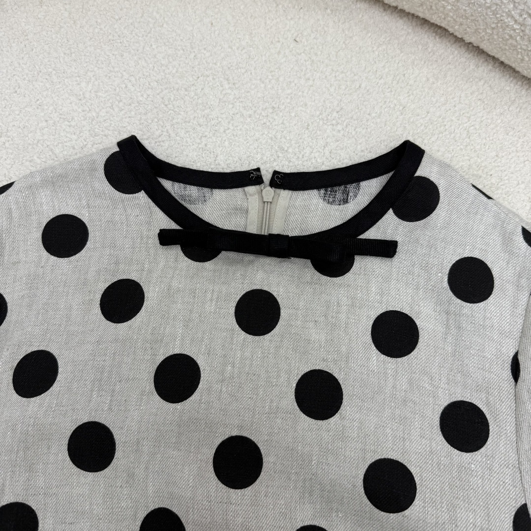 Bowknot Polka Dot Linen Dress - Vintage Chic, Slim Fit, Perfect for Daily Wear 4 cmp i1747668333101 8242 0 2