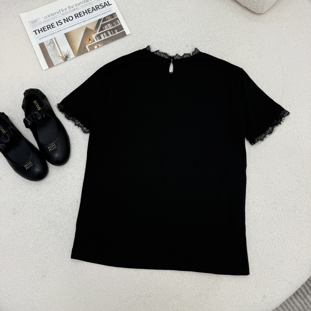 Lace Trim Short Sleeve T-Shirt: Soft, Comfortable, and Slightly Sexy 10 cmp i1749392540556 3132 0 8