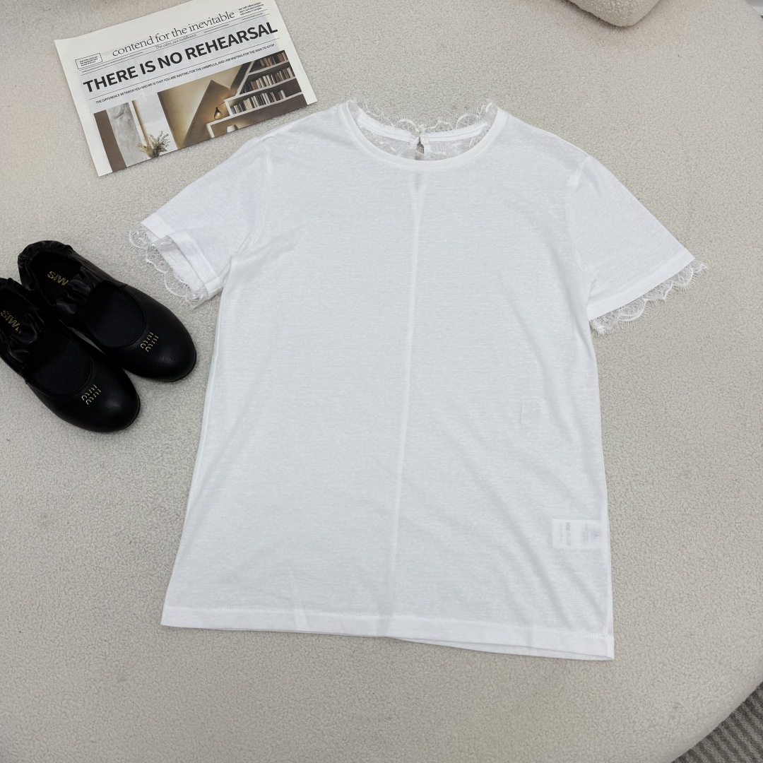 Lace Trim Short Sleeve T-Shirt: Soft, Comfortable, and Slightly Sexy 2 cmp i1749392546849 3375 0 0