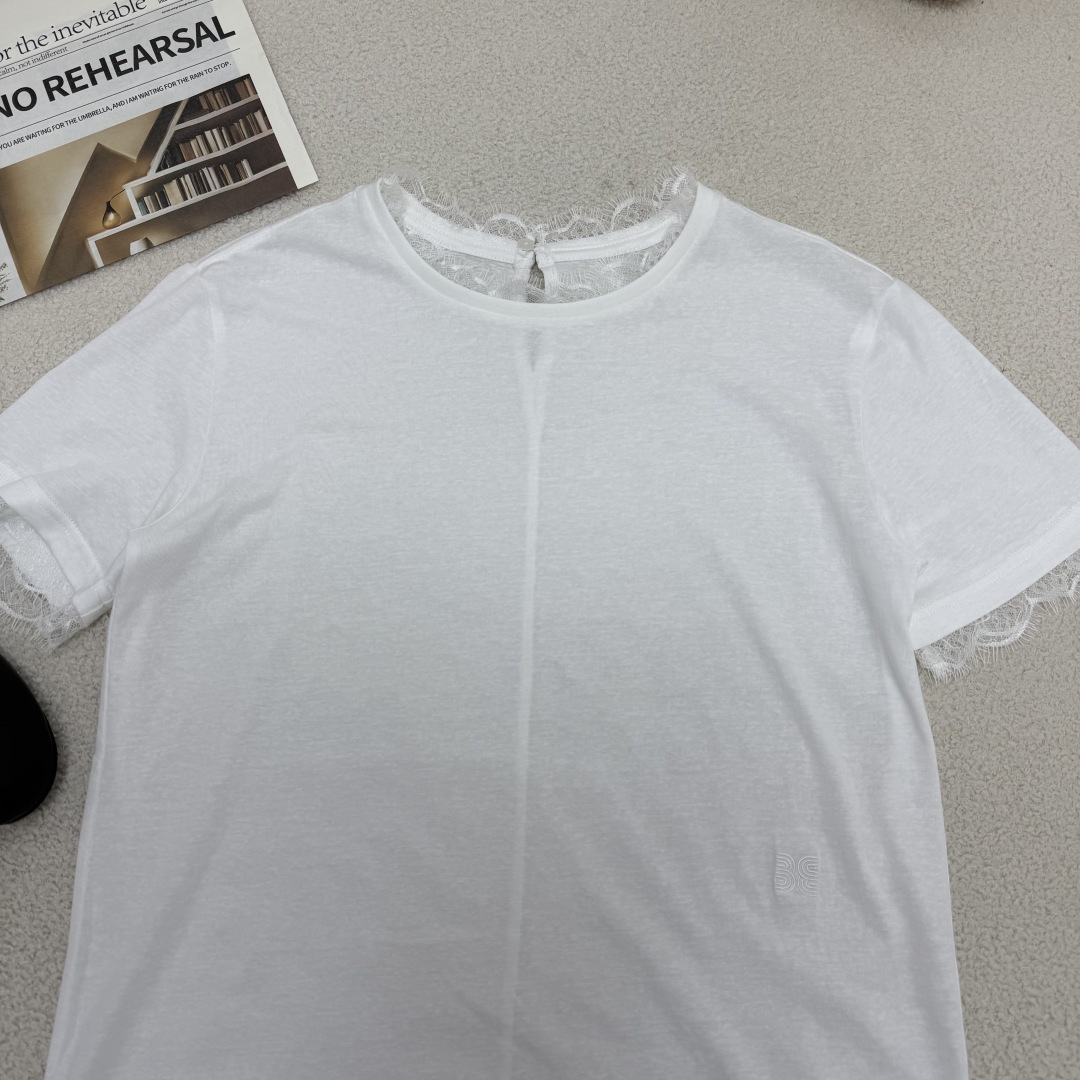 Lace Trim Short Sleeve T-Shirt: Soft, Comfortable, and Slightly Sexy 3 cmp i1749392551278 9415 0 1