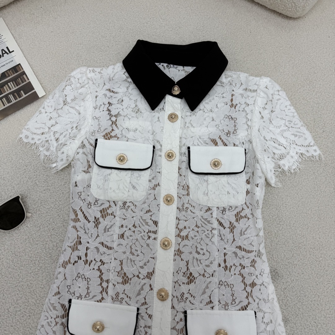 Elegant Two-Tone Lace Dress with Lapel Collar - Spring/Summer Collection 4 cmp i1750951073783 7797 0 2