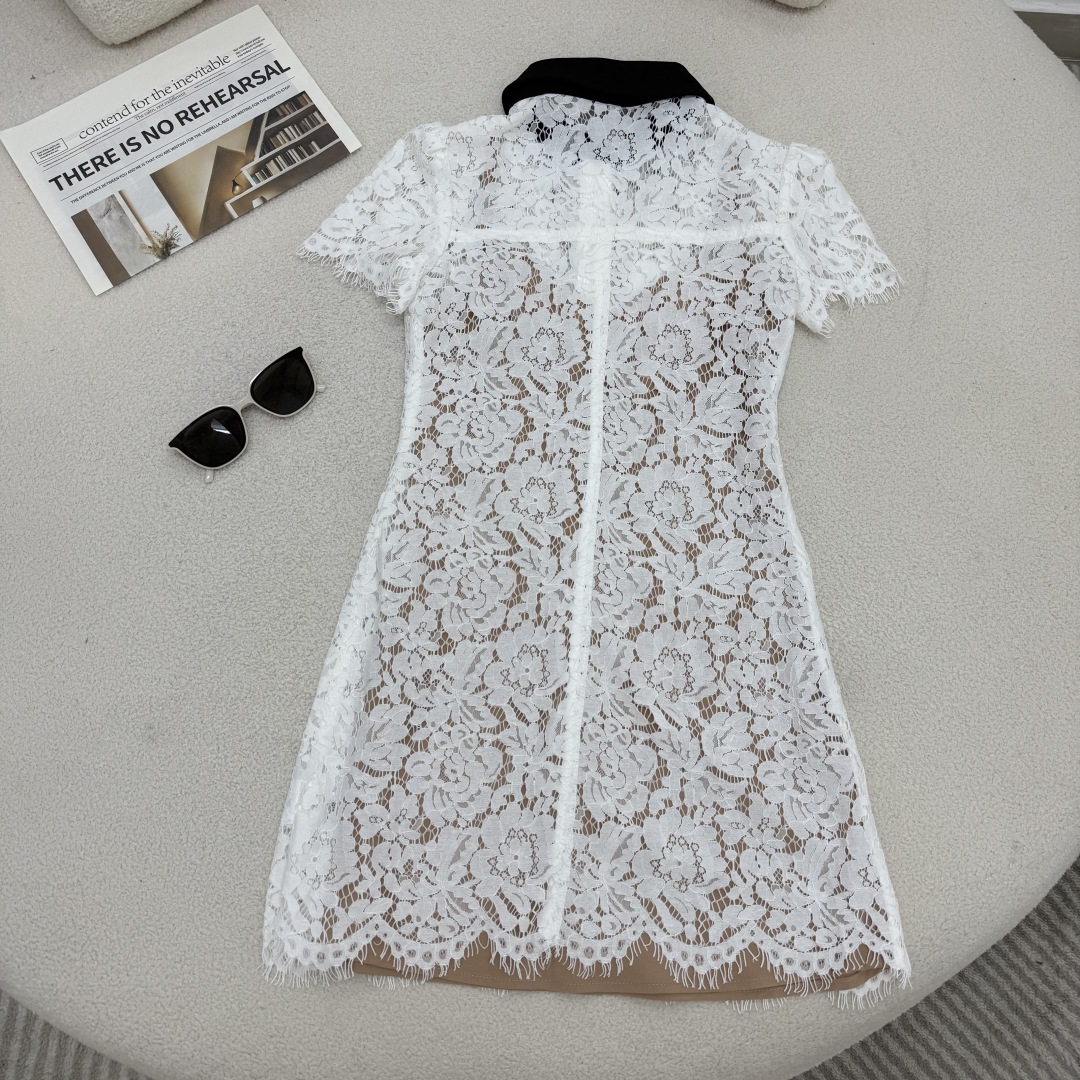 Elegant Two-Tone Lace Dress with Lapel Collar - Spring/Summer Collection 9 cmp i1750951073784 6453 0 7