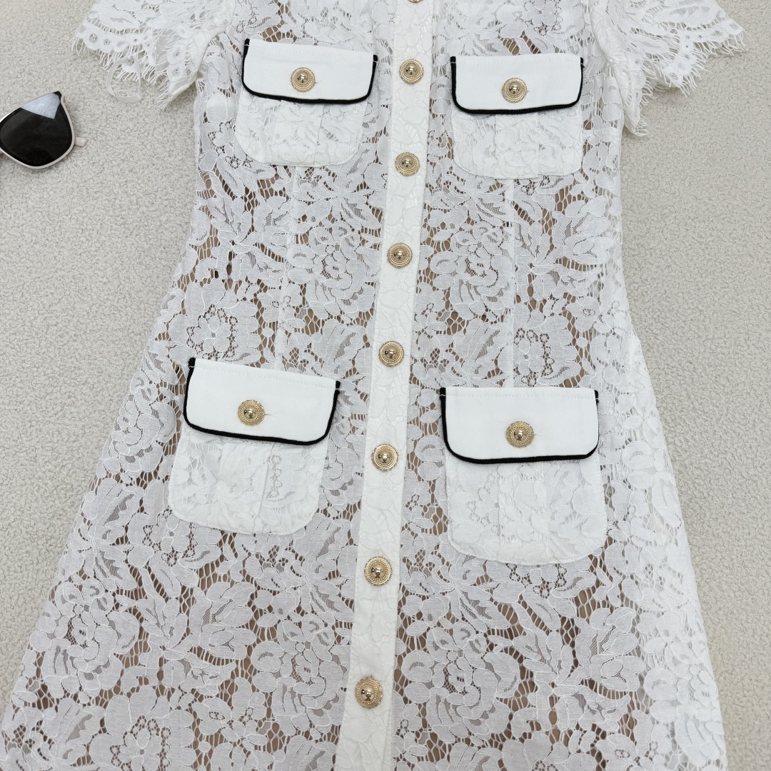 Elegant Two-Tone Lace Dress with Lapel Collar - Spring/Summer Collection 6 cmp i1750951073784 6652 0 4