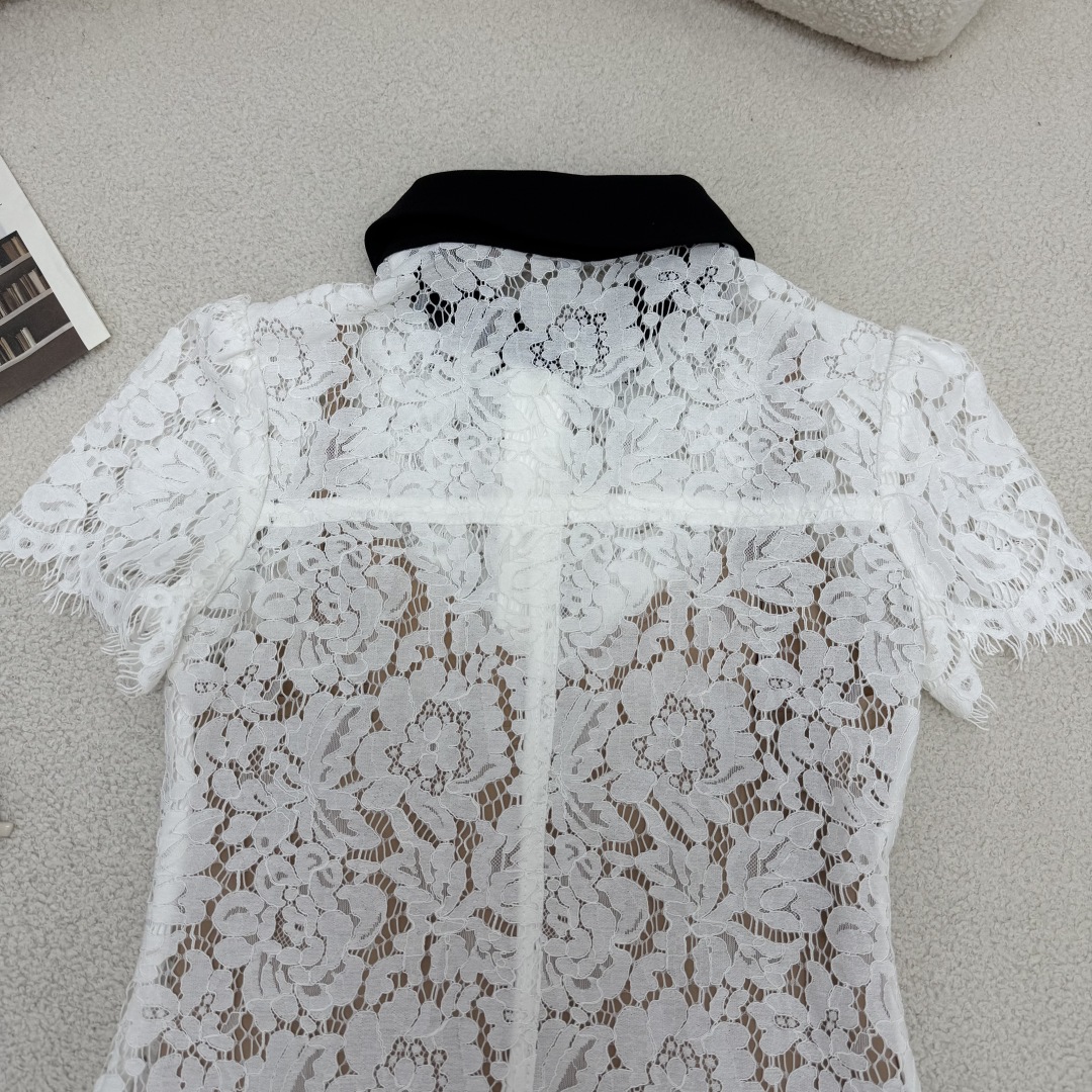 Elegant Two-Tone Lace Dress with Lapel Collar - Spring/Summer Collection 10 cmp i1750951089398 4400 0 8