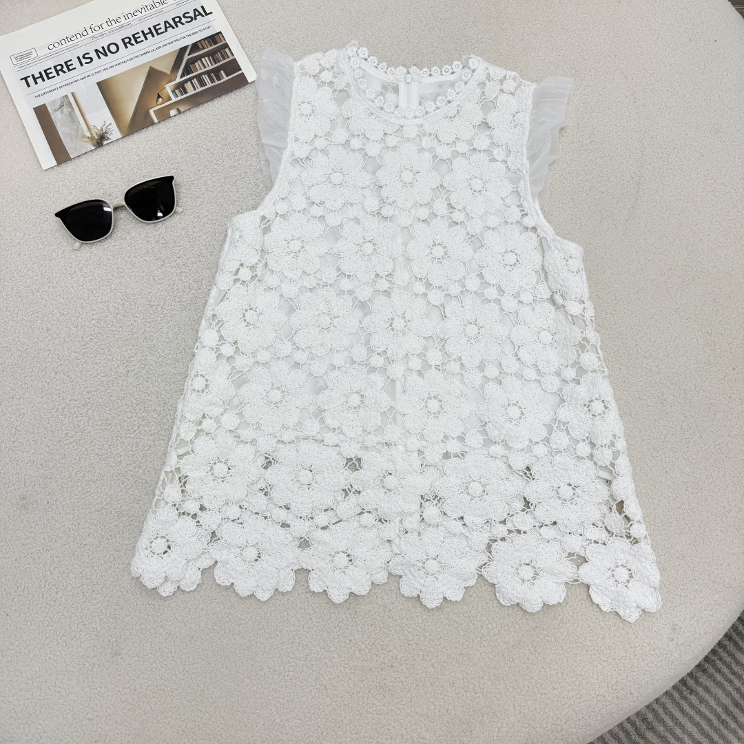 Elegant Lace Top with Mesh Flutter Sleeves - Chic & Sophisticated Design 2 cmp i1750951575797 8401 0 0