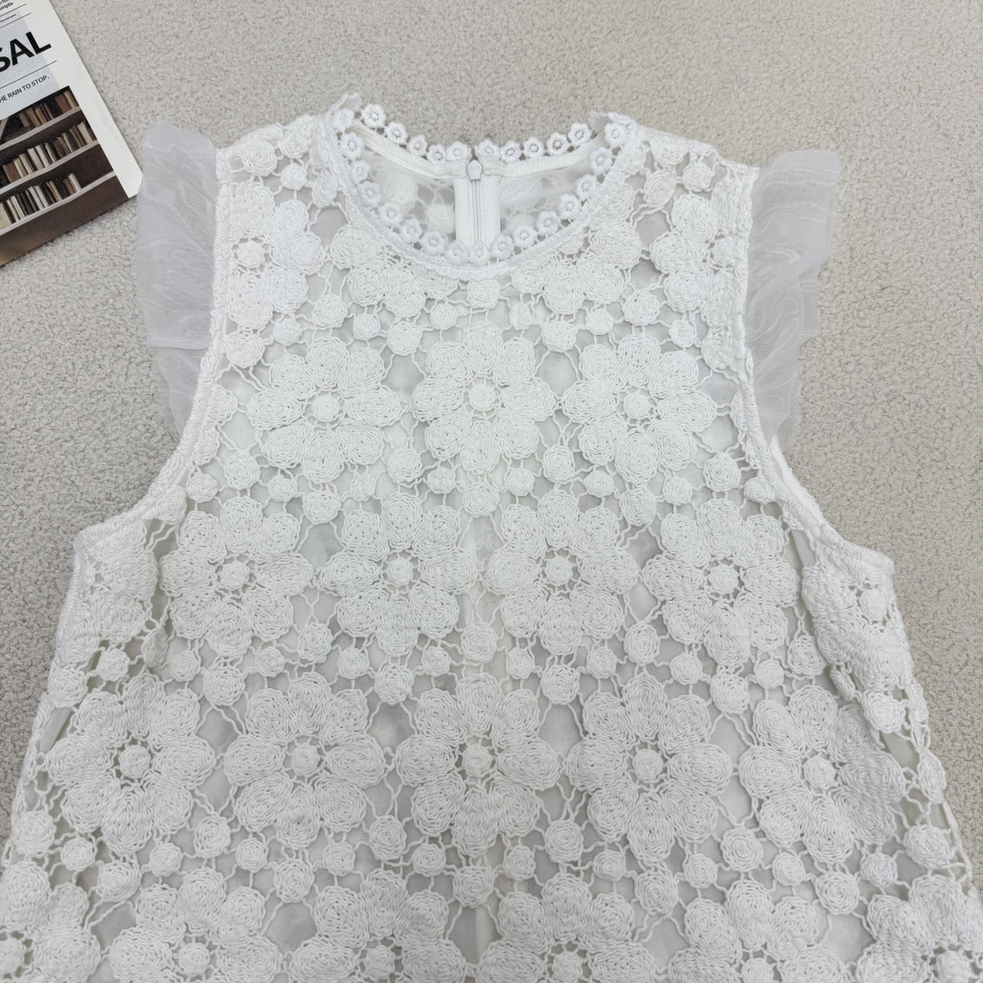 Elegant Lace Top with Mesh Flutter Sleeves - Chic & Sophisticated Design 3 cmp i1750951575797 9005 0 1