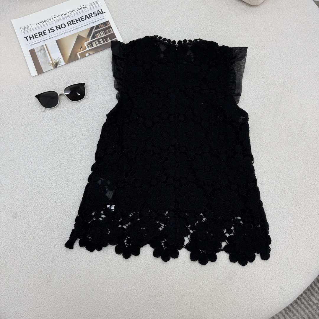 Elegant Lace Top with Mesh Flutter Sleeves - Chic & Sophisticated Design 10 cmp i1750951584409 3177 0 8
