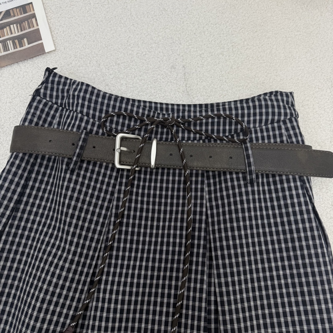 Elegant Embroidered Plaid Midi Skirt with Belt - Vintage A-Line Design 4 cmp i1754148590873 8007 0 2
