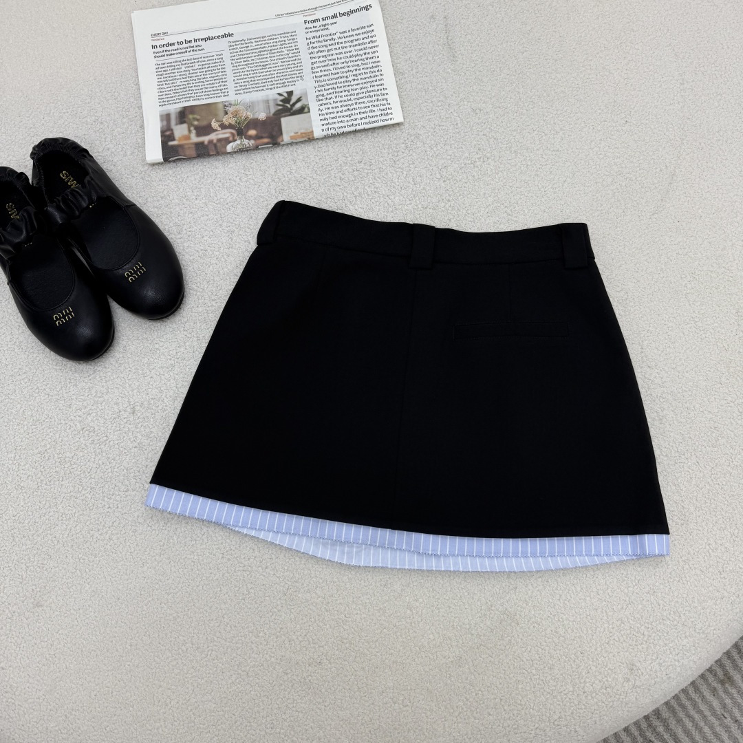 Striped Hem Skirt: Slimming High-Waist Design, Perfect for Daily Wear - Black, M 10 cmp i1755359132287 7551 0 8