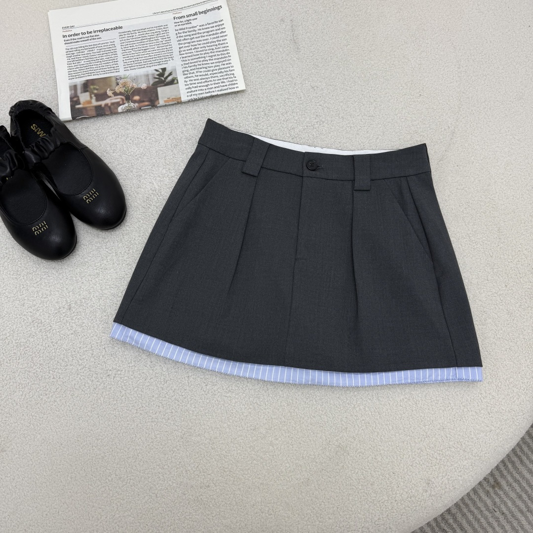 Striped Hem Skirt: Slimming High-Waist Design, Perfect for Daily Wear - Black, M 3 cmp i1755359132293 7699 0 1