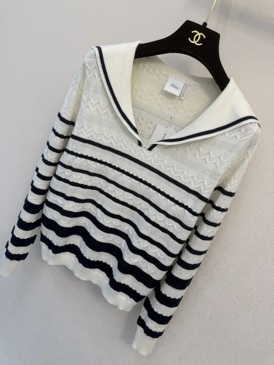 迪奥新品🆕🆕 海军领长袖💗💗实拍图🆕🆕两色3码