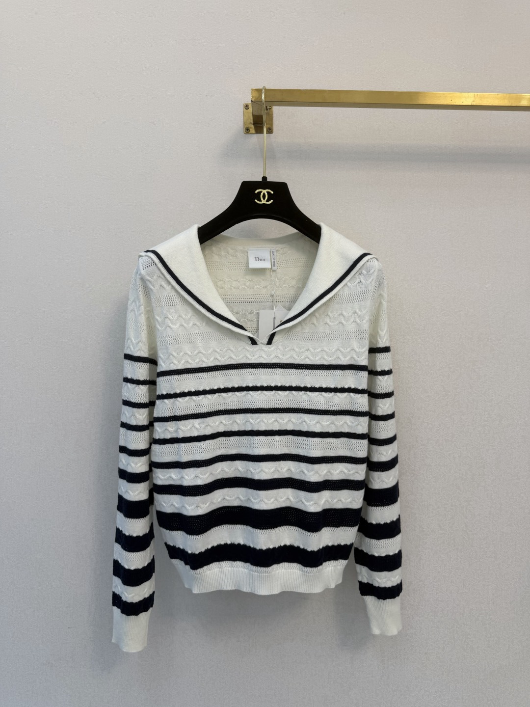 迪奥新品🆕🆕 海军领长袖💗💗实拍图🆕🆕两色3码