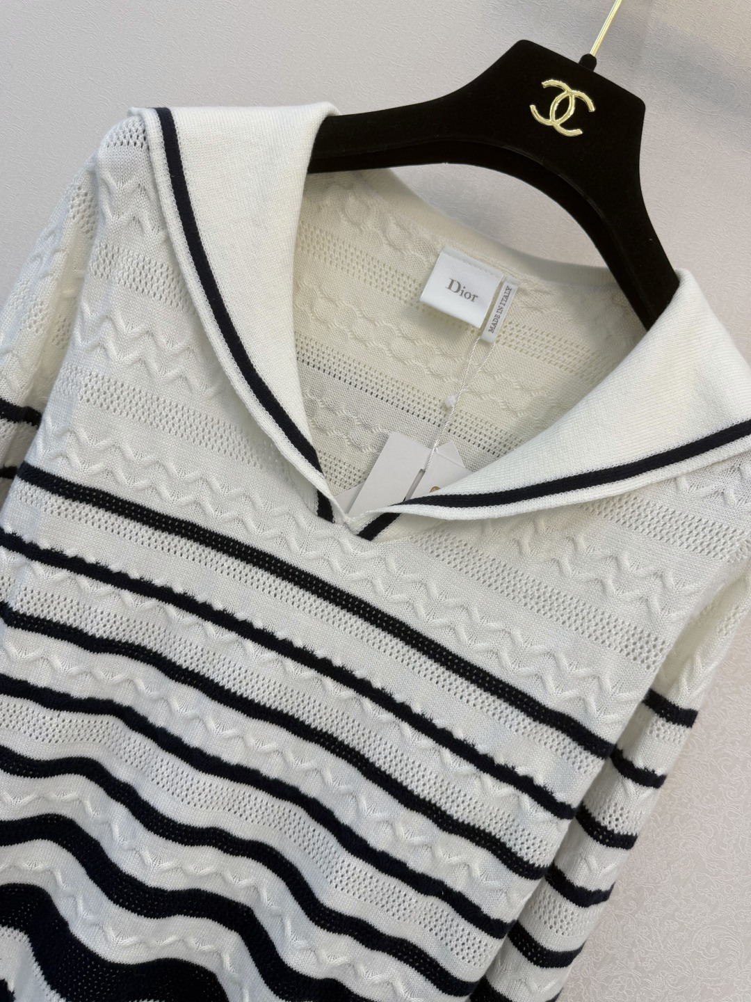 迪奥新品🆕🆕 海军领长袖💗💗实拍图🆕🆕两色3码