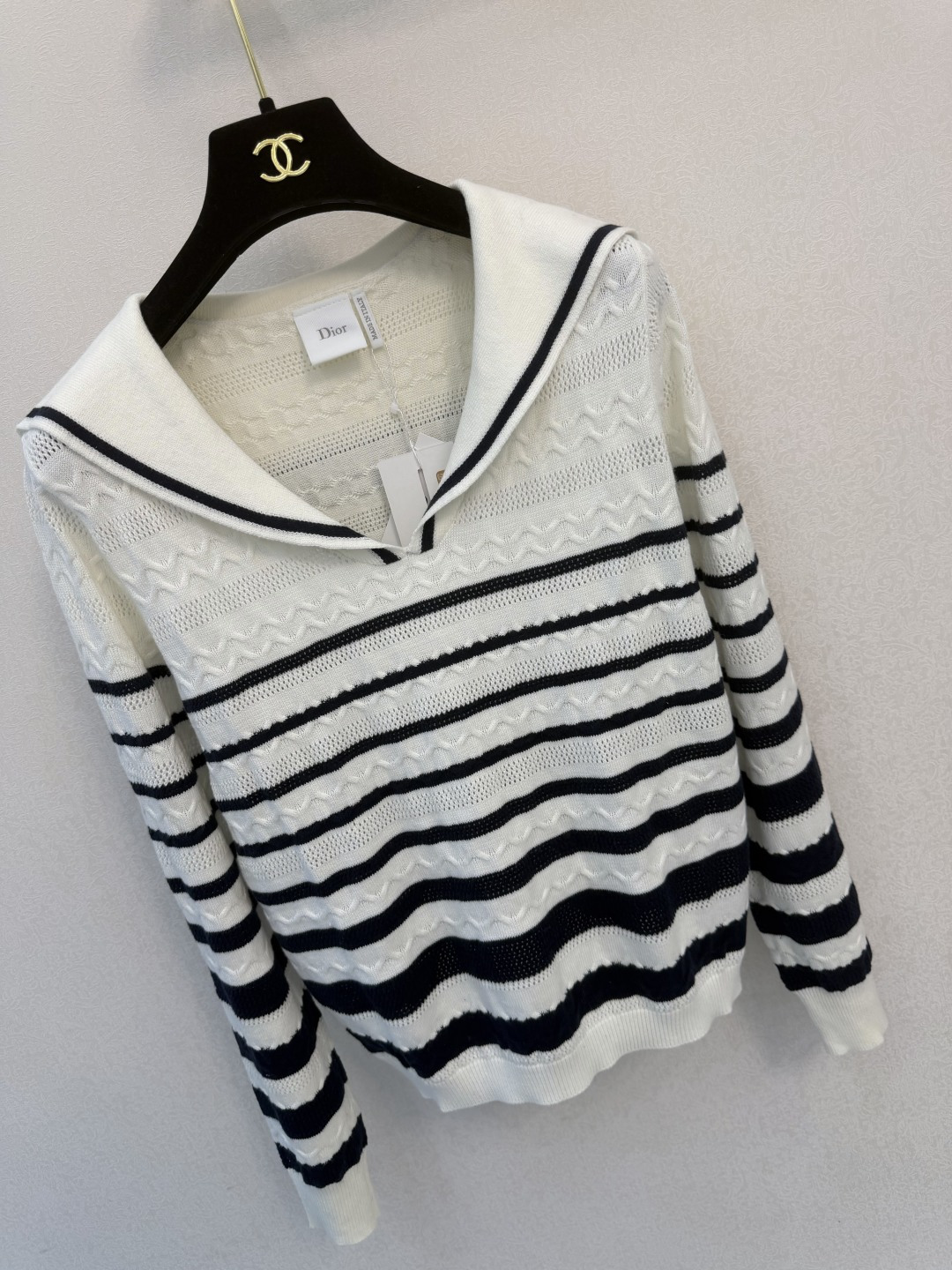 迪奥新品🆕🆕 海军领长袖💗💗实拍图🆕🆕两色3码