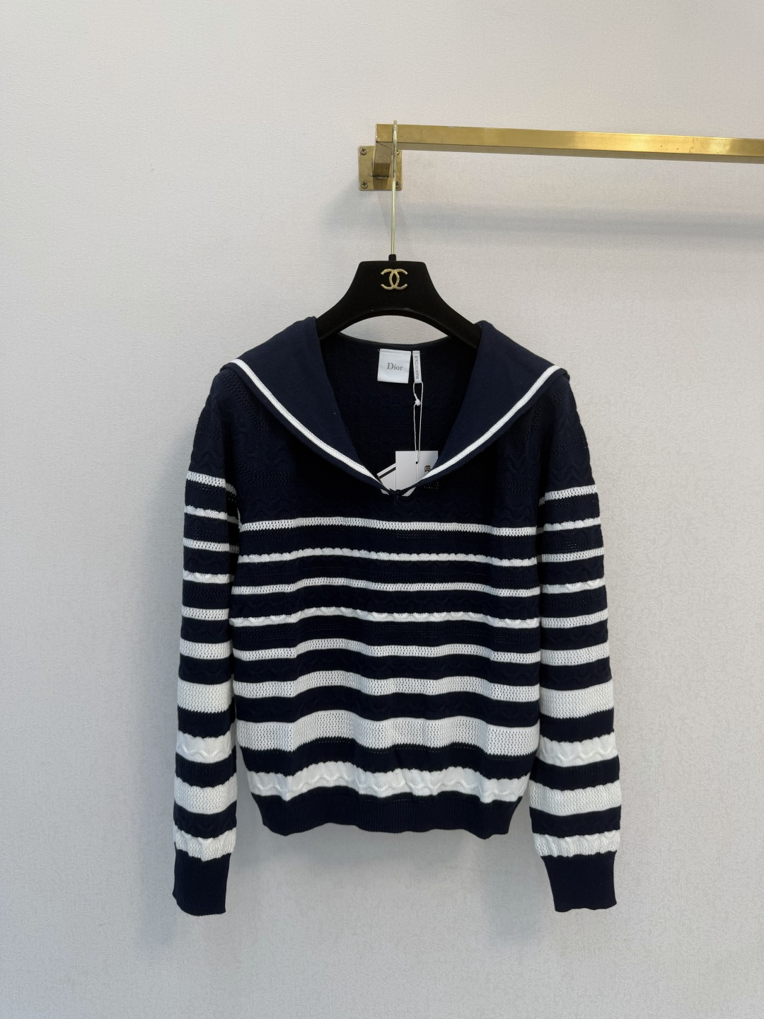 迪奥新品🆕🆕 海军领长袖💗💗实拍图🆕🆕两色3码